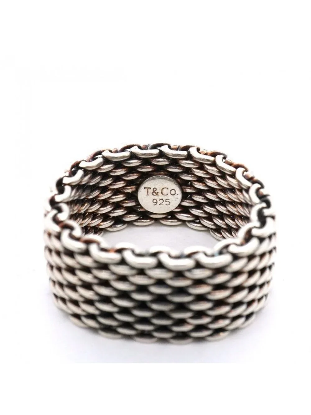 Tiffany & Co Ring Somerset Mesh 925 Sterling Silver